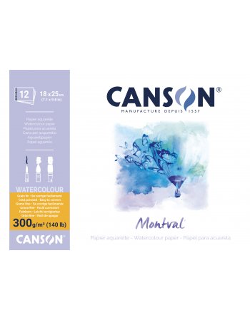 ΜΠΛΟΚ CANSON MONTVAL AQUA 18x25 300gr 12φ COLD PR.