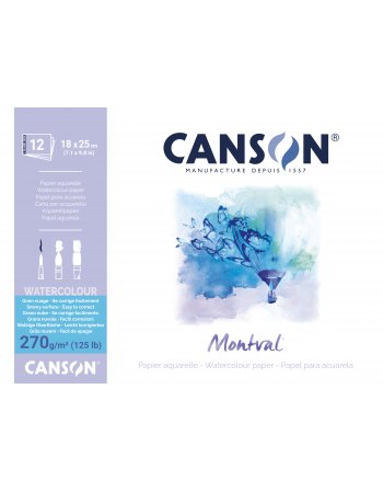 ΜΠΛΟΚ CANSON MONTVAL AQUA 18x25 270gr 12φ SNOW GR