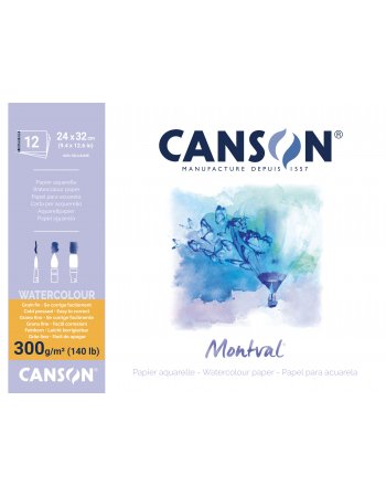 ΜΠΛΟΚ CANSON MONTVAL AQUA 24x32 300gr 12φ COLD PR