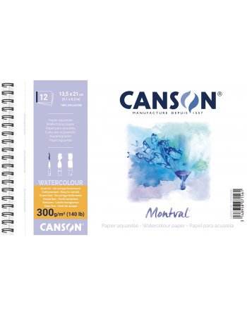 ΜΠΛΟΚ CANSON MONTVAL AQUA SP.13,5x21 300gr 12φ C.P