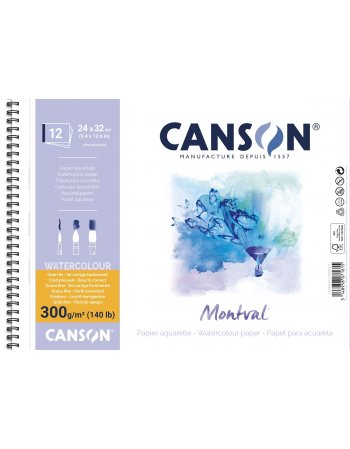 ΜΠΛΟΚ CANSON MONTVAL AQUA SP.24x32 300gr 12φ C.P.