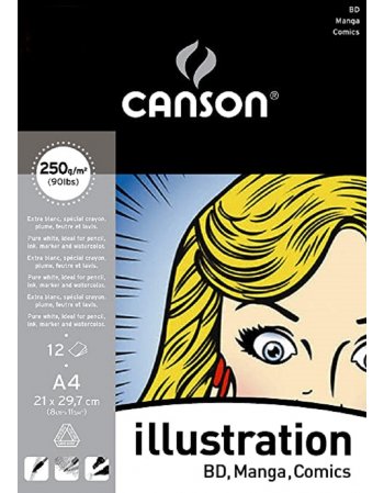 ΜΠΛΟΚ CANSON ILLUSTRATION 387200 A4 250gr 12Φ