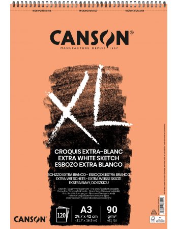 ΜΠΛΟΚ CANSON XL EXTRA WHITE SP. A3 90gr 120Φ