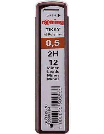 ΜΥΤΕΣ ΓΙΑ ΜΗΧΑΝΙΚΟ ΜΟΛΥΒΙ ROTRING 0.5mm 2H 12ΤΕΜ.