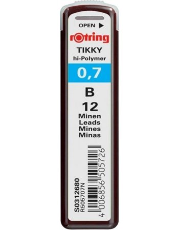 ΜΥΤΕΣ ΓΙΑ ΜΗΧΑΝΙΚΟ ΜΟΛΥΒΙ ROTRING 0.7mm B 12ΤΕΜ.