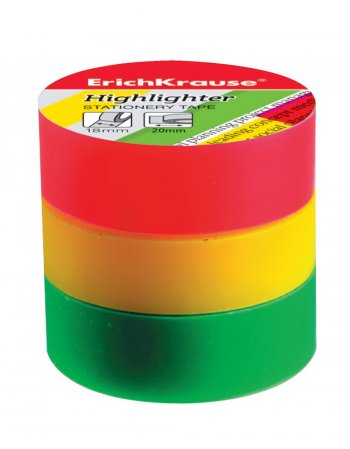 STATIONERY TAPE ERICHKRAUSE HIGHLIGHTER 18mmx20m 3ΤΕΜΑΧΙΑ