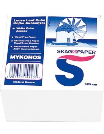 ΚΥΒΟΣ ΣΗΜΕΙΩΣΕΩΝ ΑΚΟΛΛΗΤΟΣ ΜΥΚΟΝΟΣ 9x9 ΛΕΥΚΟΣ