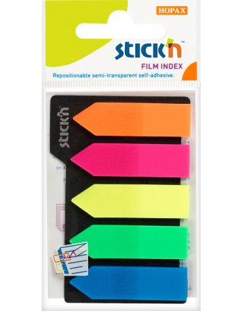 ΣΕΛΙΔΟΔΕΙΚΤΕΣ STICK'N ΠΛΑΣΤΙΚΟΙ ΤΟΞΟ 42x12mm NEON ΣΕΤ 5χ25Φ