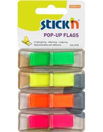 ΣΕΛΙΔΟΔΕΙΚΤΕΣ STICK'N POP-UP 45x12mm NEON ΣΕΤ 4χ40Φ
