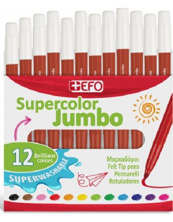 ΜΑΡΚΑΔΟΡΟΙ ΖΩΓΡΑΦΙΚΗΣ ΚΑΦΕ +EFO SUPERCOLOR JUMBO 12ΤΕΜ.