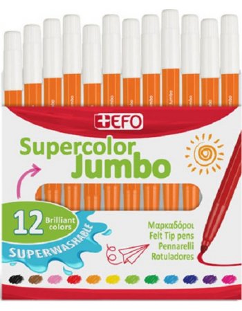 ΜΑΡΚΑΔΟΡΟΙ ΖΩΓΡΑΦΙΚΗΣ ΠΟΡΤΟΚΑΛΙ +EFO SUPERCOLOR JUMBO 12ΤΕΜ.