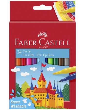 ΜΑΡΚΑΔΟΡΟΙ FABER CASTELL 554202 ΛΕΠΤΟΙ SUPER WASHABLE 24TEM.