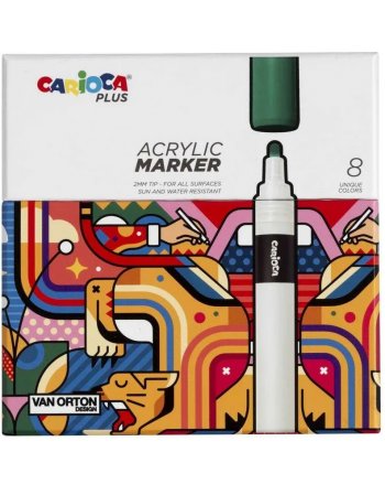 ΜΑΡΚΑΔΟΡΟΙ CARIOCA PLUS ACRYL ΣΕΤ 8ΤΕΜ. HARD BOX 45209