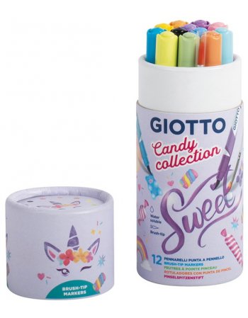 ΜΑΡΚΑΔΟΡΟΙ GIOTTO CANDY COLLECTION SWEET 12TEM+ΠΙΝΕΛΟ
