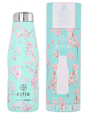 ESTIA ΘΕΡΜΟΣ TRAVEL FLASK SAVE THE AEGEAN 500ml BLOSSOM...