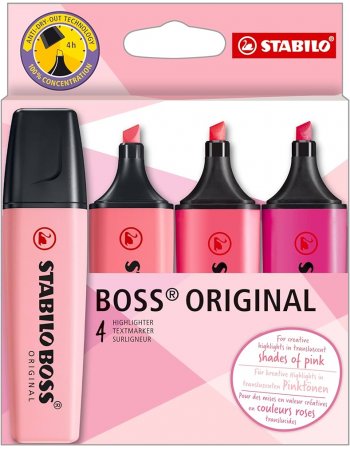 ΜΑΡΚΑΔΟΡΟΙ STABILO BOSS ΣΕΤ 4ΤΕΜ. SHADES OF PINK