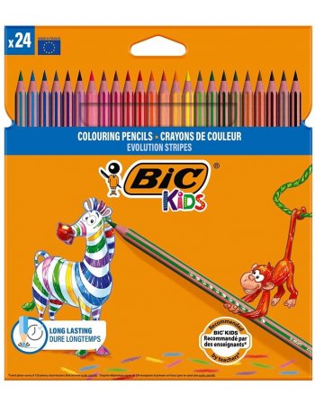 ΞΥΛΟΜΠΟΓΙΕΣ BIC KIDS EVOLUTION STRIPES 24 ΤΕΜΑΧΙΩΝ