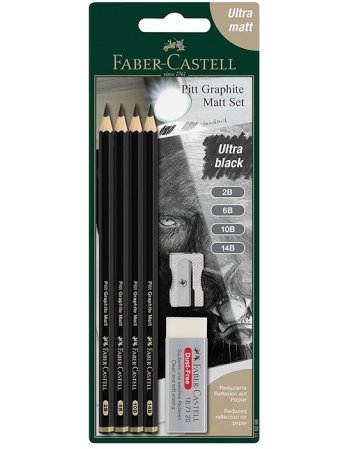 ΣΕΤ FABER CASTELL 115298 PITT GRAPHITE (4 ΜΟΛΥΒΙΑ ,ΓΟΜΑ,...
