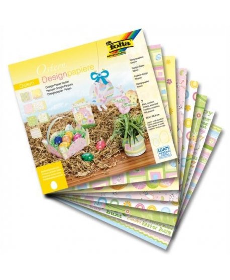 ΧΑΡΤΟΝΙΑ FOLIA GLITTER ΠΑΣΧΑΛΙΝΑ ΣΧΕΔΙΑ 30,5χ30,5 190gr ΑΣΟΡΤΙ 7τεμ. (7 σχέδια)