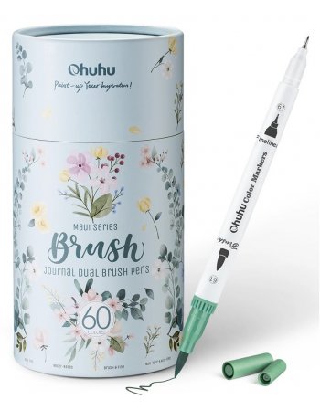 OHUHU ΣΕΤ 60 ΜΑΡΚΑΔΟΡΩΝ ΜΕ ΒΑΣΗ ΤΟ ΝΕΡΟ BRUSH & FINELINER