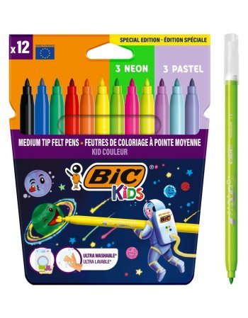 ΜΑΡΚΑΔΟΡΟΙ BIC KIDS 12TEM. (6 ΚΛΑΣΙΚΟΙ +3 NEON + 3 PASTEL)