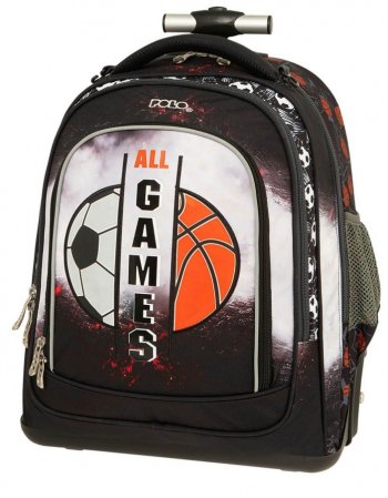 POLO ΣΑΚΙΔΙΟ TROLLEY ROLLING ALL GAMES ΜΕ ΜΠΑΛΑ ΜΠΑΣΚΕΤ &...