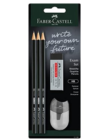 ΣΕΤ FABER CASTELL 111183 BLACK (3 ΜΟΛΥΒΙΑ,ΓΟΜΑ, ΞΥΣΤΡΑ)