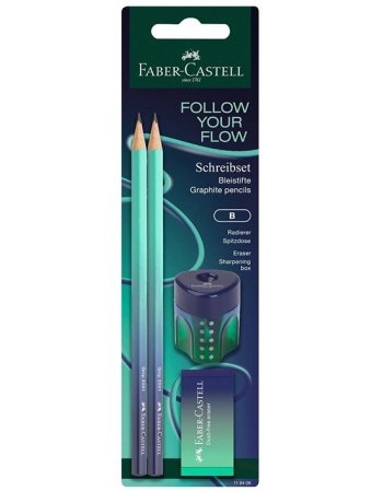 ΣΕΤ FABER CASTELL 118406 FLOW ΠΡΑΣΙΝΟ-ΜΠΛΕ (2...