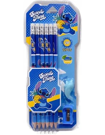 ΣΧΟΛΙΚΟ ΣΕΤ STITCH 12 ΜΟΛΥΒΙΑ 2Β + ΠΛΑΣΤΙΚΗ ΞΥΣΤΡΑ + ΛΑΒΗ...