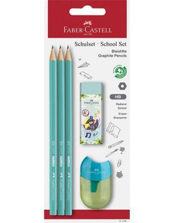 ΣΕΤ FABER CASTELL 111181 JUNGLE ΓΑΛΑΖΙΟ (3 ΜΟΛΥΒΙΑ,1...