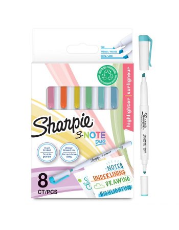 SHARPIE S-NOTE DUO TWIN TIP BLISTER 8TMX