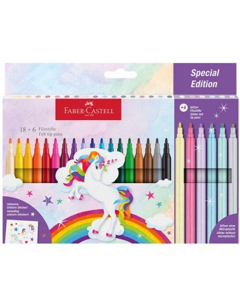 ΜΑΡΚΑΔΟΡΟΙ FABER CASTELL 554221 UNICORN 18 ΜΑΡΚΑΔΟΡΟΙ+6...
