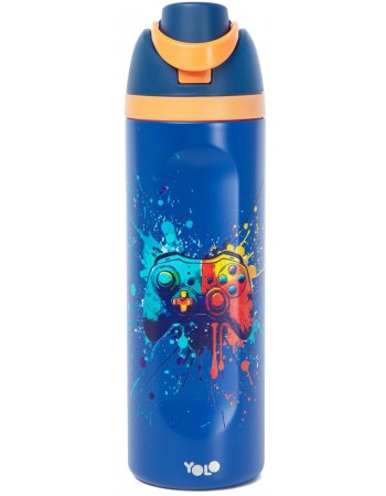 YOLO ΜΕΤΑΛΛΙΚΟ ΘΕΡΜΟΣ 2 σε 1 700ml – Blue Gaming