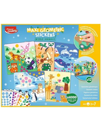 MAPED CREATIVE MAXI GEOMETRIC STICKERS WORLD ANIMALS 906916
