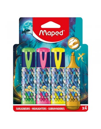 MAPED ΜΑΡΚΑΔΟΡΟΙ ΥΠΟΓΡΑΜΜΙΣΗΣ KIDS DRAGON ΣΕΤ 4ΤΕΜ.