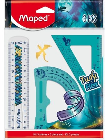 MAPED ΓΕΩΜΕΤΡΙΚΟ ΣΕΤ ΟΡΓΑΝΩΝ DRAGON TWIST N FLEX  30cm 3TEM.