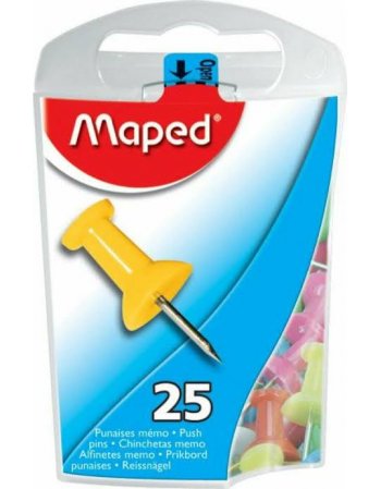 MAPED ΠΙΝΕΖΕΣ 10mm 25ΤΕΜ. ΔΙΑΦΟΡΑ ΧΡΩΜΑΤΑ