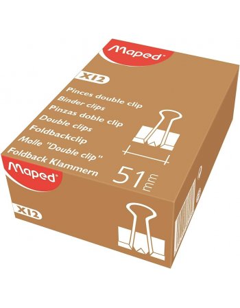 MAPED ΠΙΑΣΤΡΕΣ ΜΕ ΔΙΠΛΟ ΚΛΙΠ 51mm 12ΤΕΜ. ΜΑΥΡΕΣ