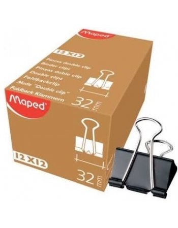 MAPED ΠΙΑΣΤΡΕΣ ΜΕ ΔΙΠΛΟ ΚΛΙΠ 32mm ΜΑΥΡΕΣ 12ΤΕΜ.