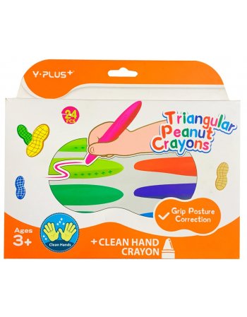 Y-PLUS ΚΗΡΟΜΠΟΓΙΕΣ TRIANGULAR PEANUT CRAYONS CLEAN HANDS...