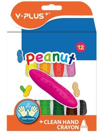 Y-PLUS ΚΗΡΟΜΠΟΓΙΕΣ PEANUT CRAYONS CLEAN HANDS 12TEM.