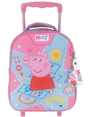 ΣΧΟΛΙΚΗ ΤΣΑΝΤΑ ΤΡΟΛΕΪ ΝΗΠΙΟΥ PEPPA PIG MUST TEAM 2 ΘΗΚΕΣ
