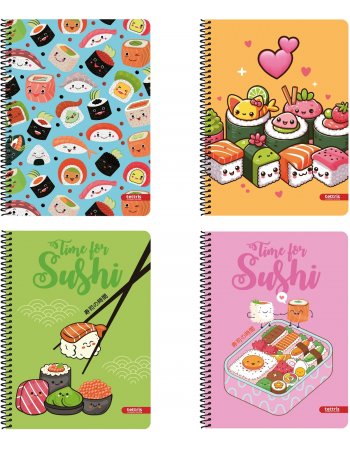 ΤΕΤΡΑΔΙΟ ΣΠΙΡΑΛ TETTRIS SUSHI  17X24 2 ΘΕΜΑΤΑ