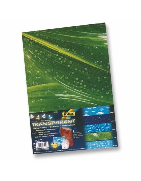 ΧΑΡΤΙΑ FOLIA ΔΙΑΦΑΝΗ 23x33 115gr ΑΣΟΡΤΙ ΣΕΤ 5τεμ.