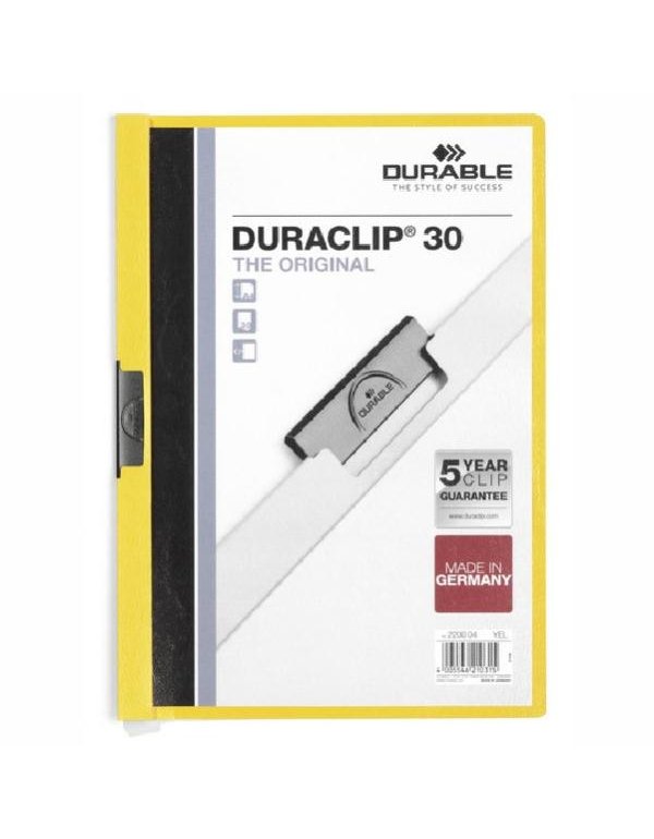 ΝΤΟΣΙΕ ΠΛΑΣΤΙΚΑ ΚΛΙΠ DURACLIP 30 (30φύλλα) ΚΙΤΡΙΝΟ