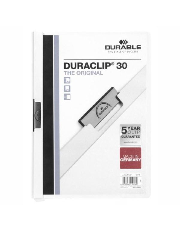 ΝΤΟΣΙΕ ΠΛΑΣΤΙΚΑ ΚΛΙΠ DURACLIP 30 (30φύλλα) ΛΕΥΚΟ