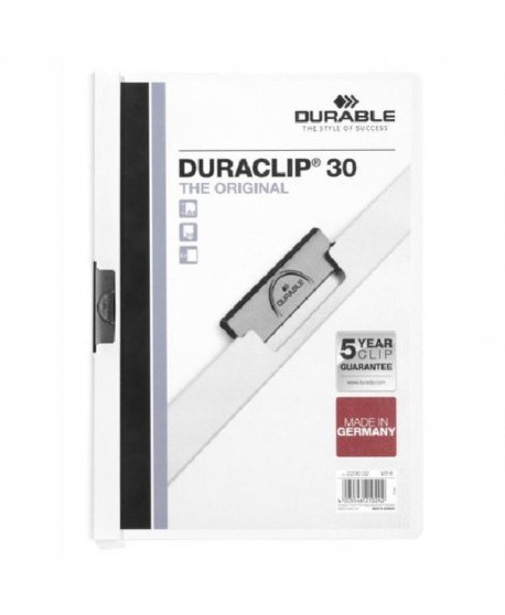 ΝΤΟΣΙΕ ΠΛΑΣΤΙΚΑ ΚΛΙΠ DURACLIP 30 (30φύλλα) ΛΕΥΚΟ