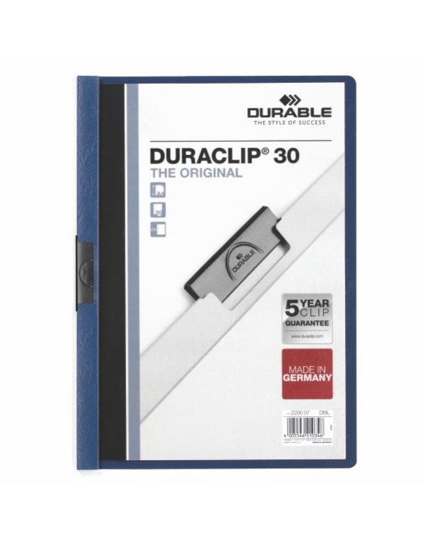 ΝΤΟΣΙΕ ΠΛΑΣΤΙΚΑ ΚΛΙΠ DURACLIP 30 (30φύλλα) ΜΠΛΕ