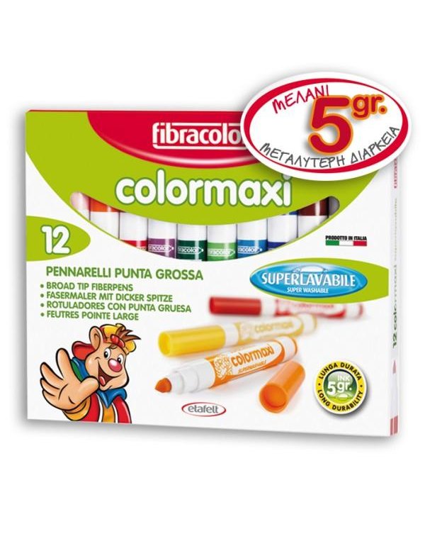 ΜΑΡΚΑΔΟΡΟΙ FIBRACOLOR COLORMAXI SUPERLAVABILY 12ΤΕΜ.