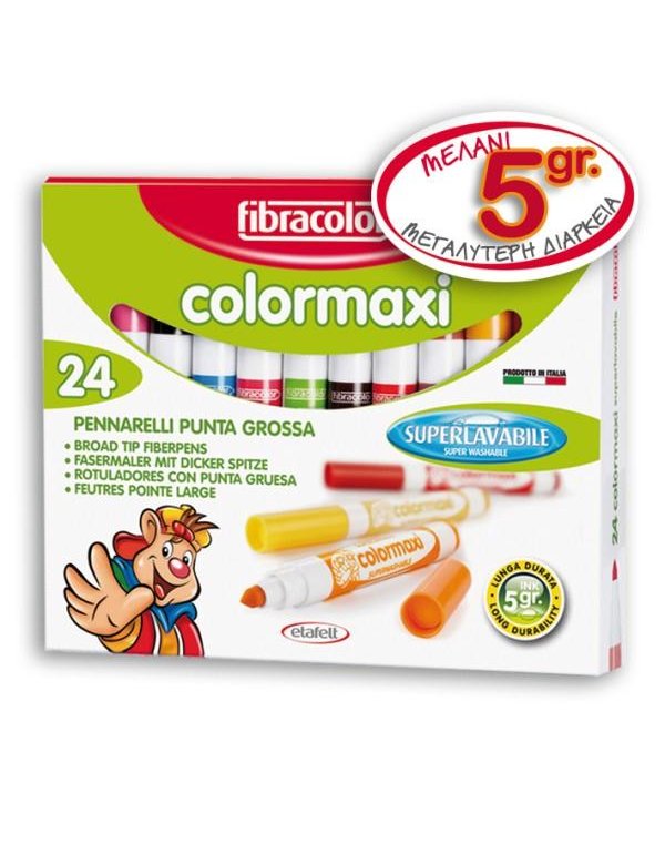 ΜΑΡΚΑΔΟΡΟΙ FIBRACOLOR COLORMAXI SUPERLAVABILY 24ΤΕΜ.